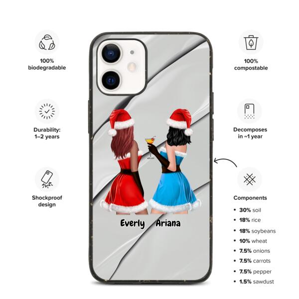 Christmas Besties 2 Girls | Customizable iPhone/Eco iPhone Case