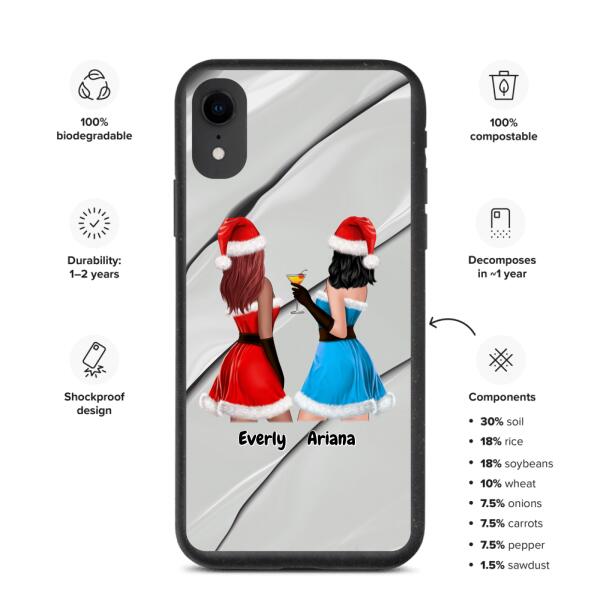 Christmas Besties 2 Girls | Customizable iPhone/Eco iPhone Case