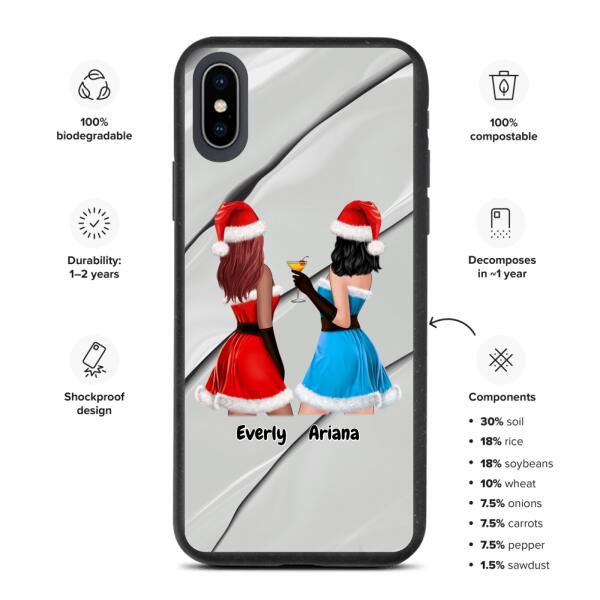 Christmas Besties 2 Girls | Customizable iPhone/Eco iPhone Case