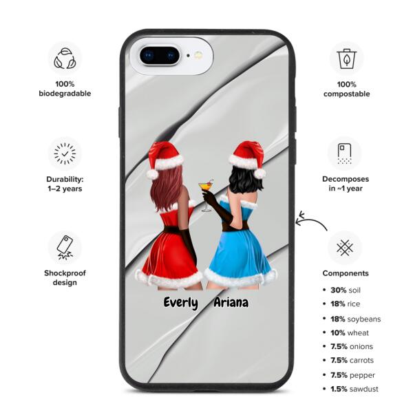 Christmas Besties 2 Girls | Customizable iPhone/Eco iPhone Case