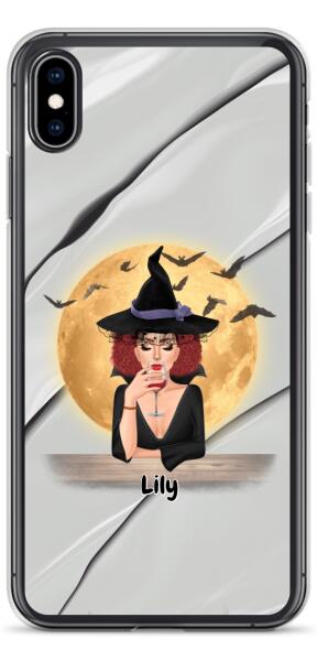 Halloween Witch with Pets Cats/Dogs - Up to 2 Pets | Customizable iPhone/Eco iPhone Case