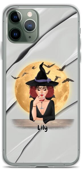 Halloween Witch with Pets Cats/Dogs - Up to 2 Pets | Customizable iPhone/Eco iPhone Case