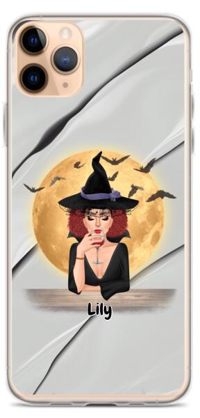 Halloween Witch with Pets Cats/Dogs - Up to 2 Pets | Customizable iPhone/Eco iPhone Case