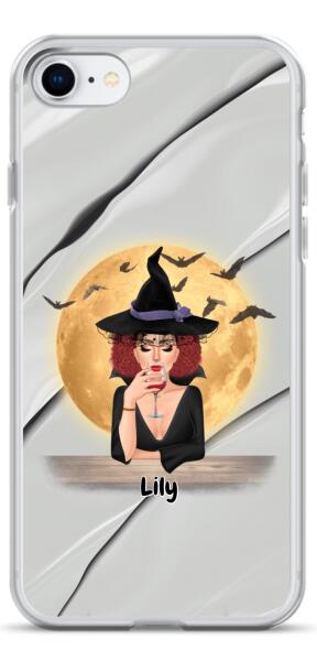 Halloween Witch with Pets Cats/Dogs - Up to 2 Pets | Customizable iPhone/Eco iPhone Case