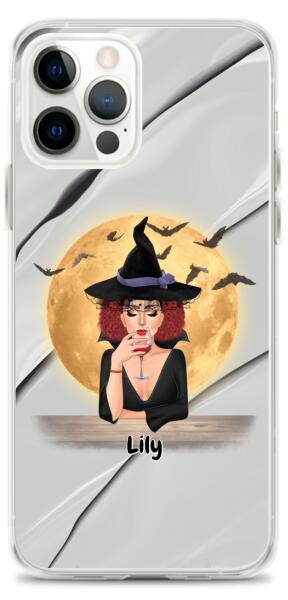 Halloween Witch with Pets Cats/Dogs - Up to 2 Pets | Customizable iPhone/Eco iPhone Case