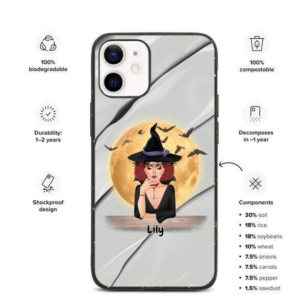 Halloween Witch with Pets Cats/Dogs - Up to 2 Pets | Customizable iPhone/Eco iPhone Case