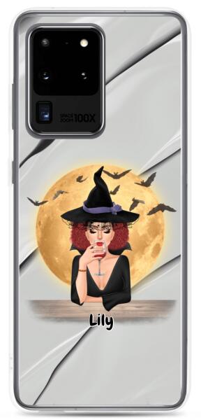 Halloween Witch with Pets Cats/Dogs - Up to 2 Pets | Customizable Samsung Case