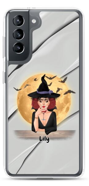 Halloween Witch with Pets Cats/Dogs - Up to 2 Pets | Customizable Samsung Case