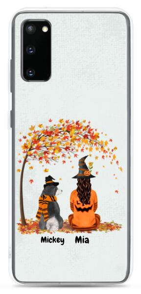 Halloween Lady and Dog / Cat - | Customizable Samsung Case