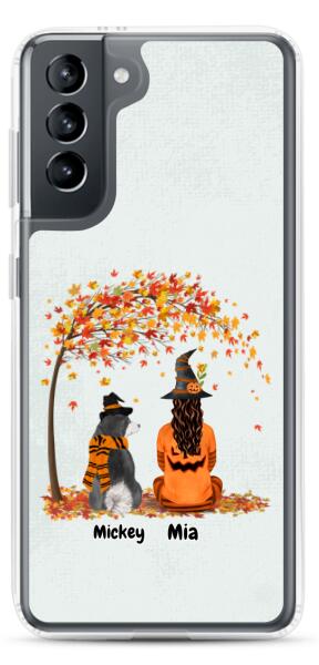 Halloween Lady and Dog / Cat - | Customizable Samsung Case