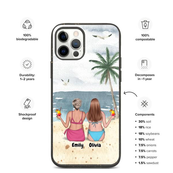 Best Friends on a Beach Vacation | Customizable iPhone/Eco iPhone Case