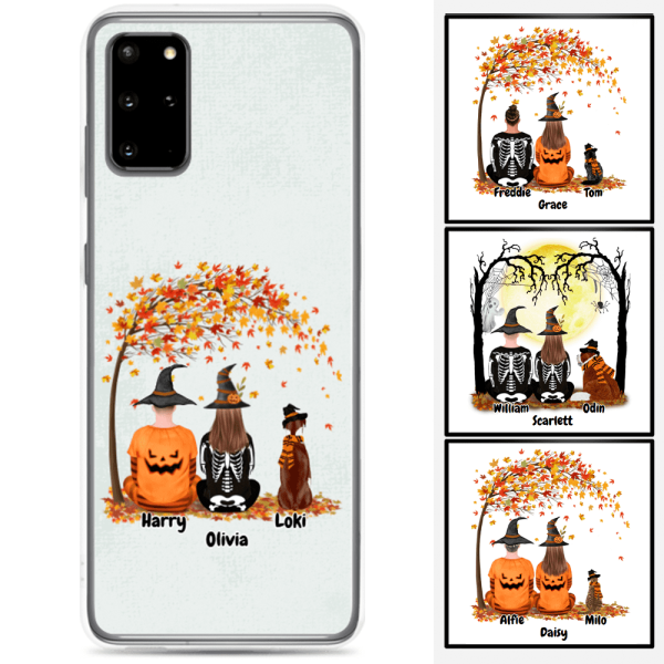 Halloween Couple and Dog / Cat | Customizable Samsung Case