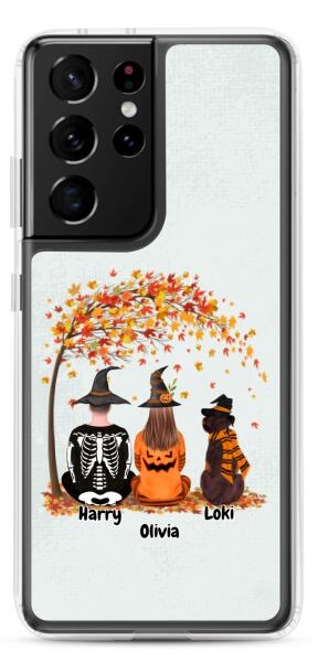 Halloween Couple and Dog / Cat | Customizable Samsung Case