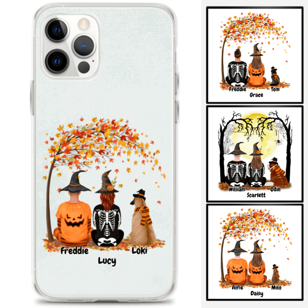 Halloween Couple and Dog / Cat | Customizable iPhone/Eco iPhone Case