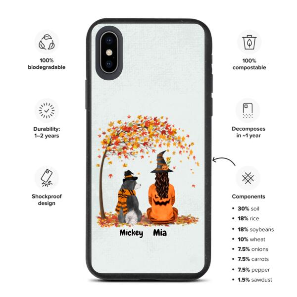 Halloween Lady and Dog / Cat - | Customizable iPhone/Eco iPhone Case