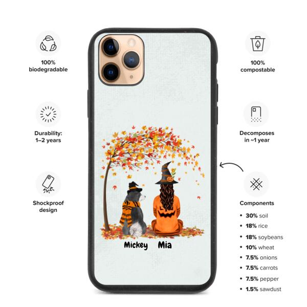 Halloween Lady and Dog / Cat - | Customizable iPhone/Eco iPhone Case