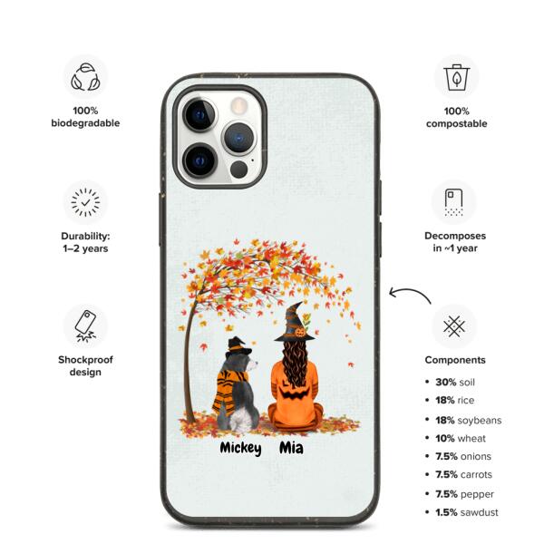Halloween Lady and Dog / Cat - | Customizable iPhone/Eco iPhone Case