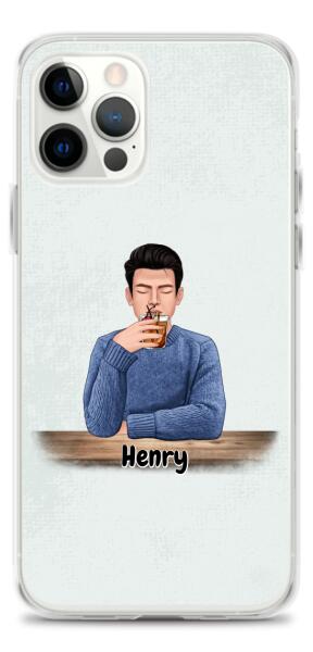 Man with Pets Dog(s) / Cat(s) - Up to 2 Pets | Customizable iPhone/Eco iPhone Case