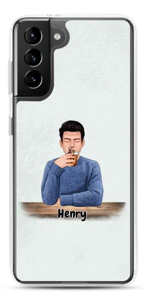 Man with Pets Dog(s) / Cat(s) - Up to 2 Pets | Customizable Samsung Case