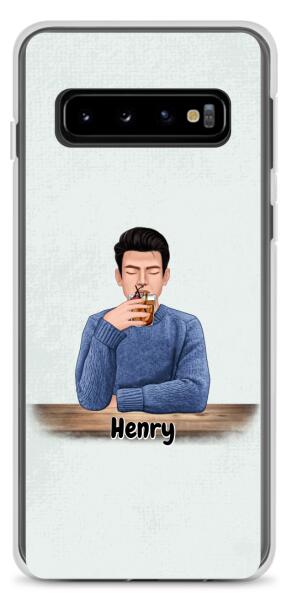 Man with Pets Dog(s) / Cat(s) - Up to 2 Pets | Customizable Samsung Case