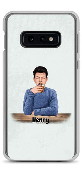 Man with Pets Dog(s) / Cat(s) - Up to 2 Pets | Customizable Samsung Case