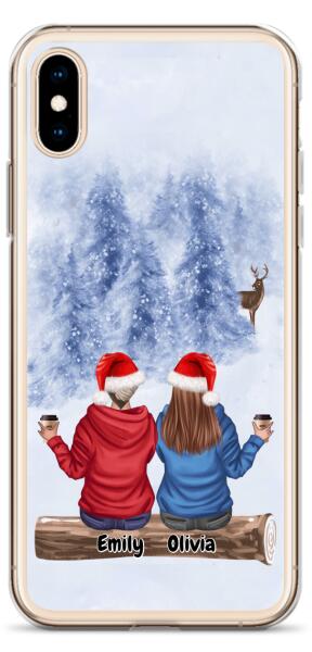Best Friends Christmas Up to 3 Girls | Customizable iPhone/Eco iPhone Case