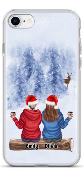 Best Friends Christmas Up to 3 Girls | Customizable iPhone/Eco iPhone Case