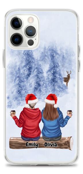 Best Friends Christmas Up to 3 Girls | Customizable iPhone/Eco iPhone Case