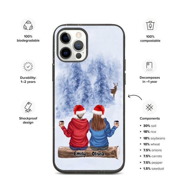 Best Friends Christmas Up to 3 Girls | Customizable iPhone/Eco iPhone Case