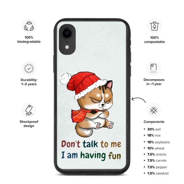 Funny Christmas Cat - Customizable iPhone/Eco iPhone Case design