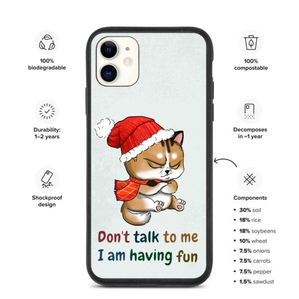 Funny Christmas Cat - Customizable iPhone/Eco iPhone Case design