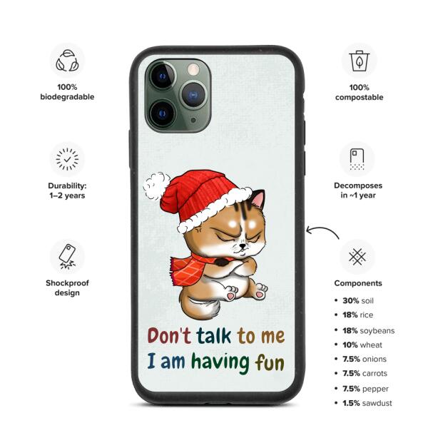 Funny Christmas Cat - Customizable iPhone/Eco iPhone Case design