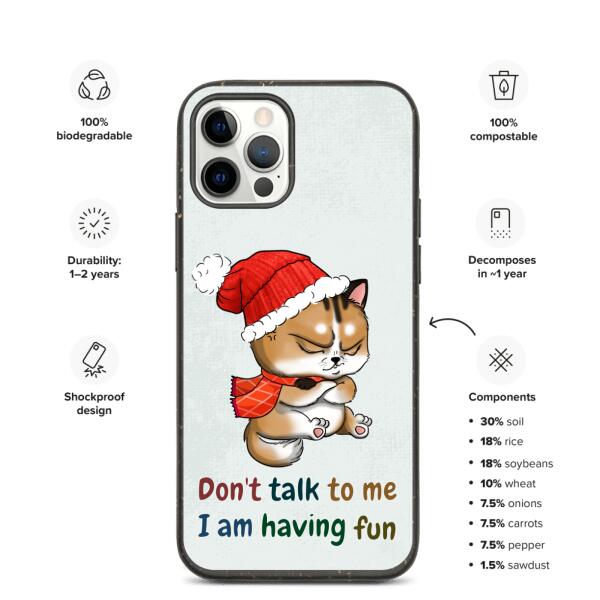 Funny Christmas Cat - Customizable iPhone/Eco iPhone Case design