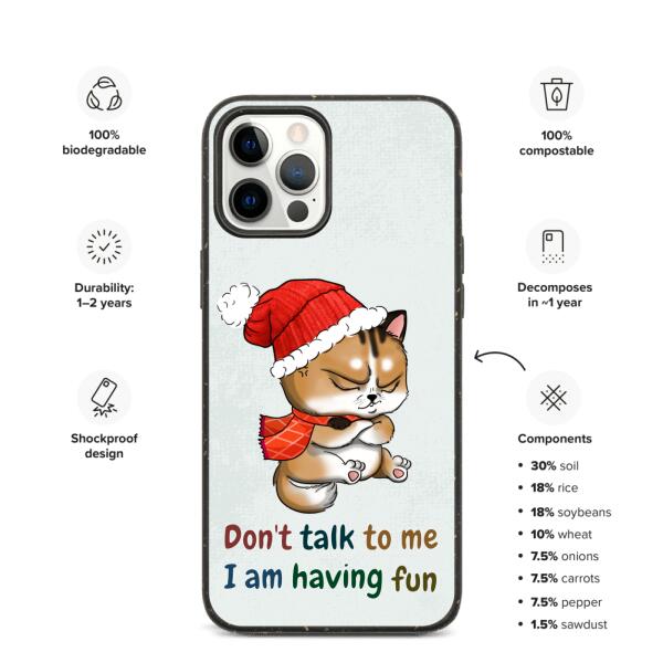 Funny Christmas Cat - Customizable iPhone/Eco iPhone Case design