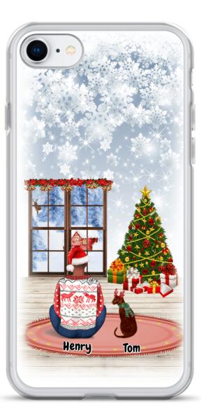 Christmas Man and Dog(s) / Cat(s) - Up to 2 pets | Customizable iPhone/Eco iPhone Case