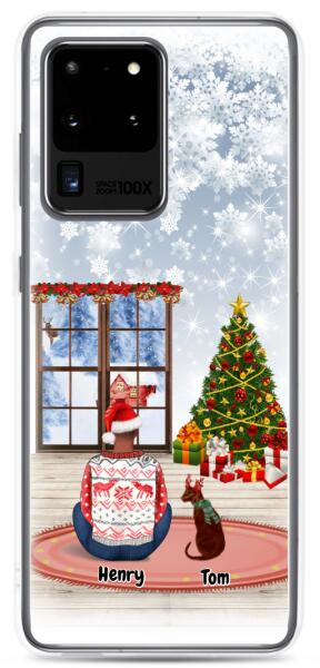 Christmas Man and Dog(s) / Cat(s) - Up to 2 pets | Customizable Samsung Case