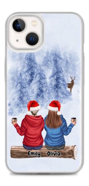 Best Friends Christmas Up to 3 Girls | Customizable iPhone/Eco iPhone Case