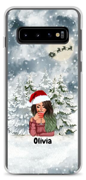 Christmas Lady with Pets Cats/Dogs - Up to 2 Pets | Customizable Samsung Case