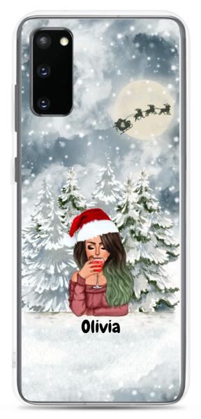 Christmas Lady with Pets Cats/Dogs - Up to 2 Pets | Customizable Samsung Case