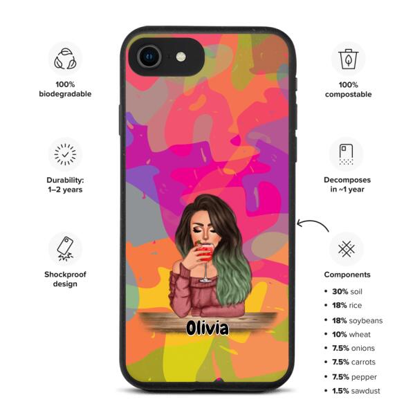 Lady with Pets Cats/Dogs - Up to 2 Pets | Customizable iPhone/Eco iPhone Case