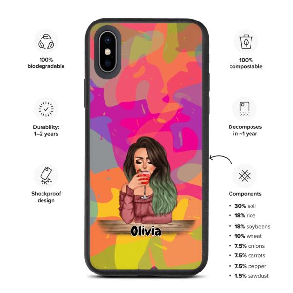 Lady with Pets Cats/Dogs - Up to 2 Pets | Customizable iPhone/Eco iPhone Case