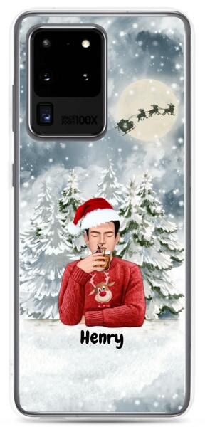 Christmas Man with Pets Dog(s) / Cat(s) - Up to 2 Pets | Customizable Samsung Case