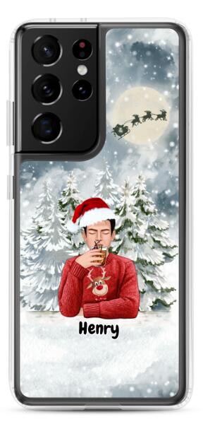 Christmas Man with Pets Dog(s) / Cat(s) - Up to 2 Pets | Customizable Samsung Case