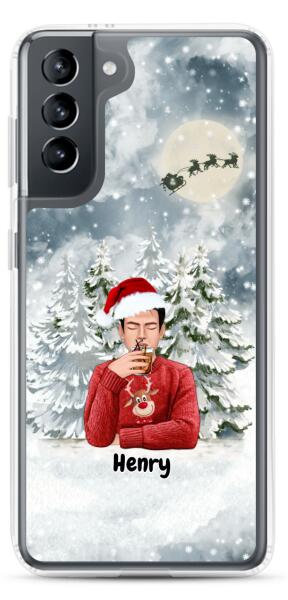 Christmas Man with Pets Dog(s) / Cat(s) - Up to 2 Pets | Customizable Samsung Case