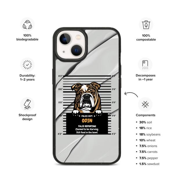 Arrested Dog - Up to 3 Dogs | Customizable iPhone/Eco iPhone Case