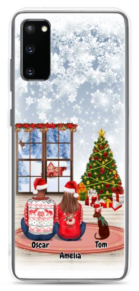 Christmas Couple and Dog(s) / Cat(s) - Customizable Samsung Case