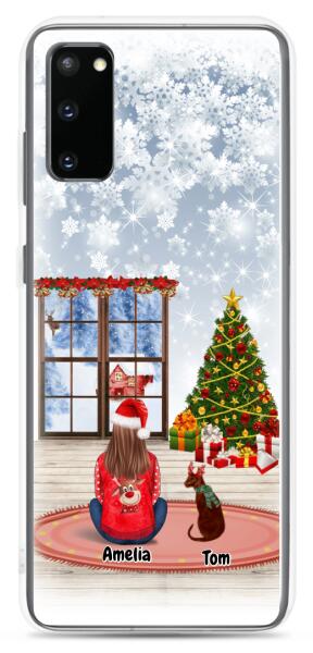 Christmas Lady and Dog(s) / Cat(s) - Up to 2 pets | Customizable Samsung Case