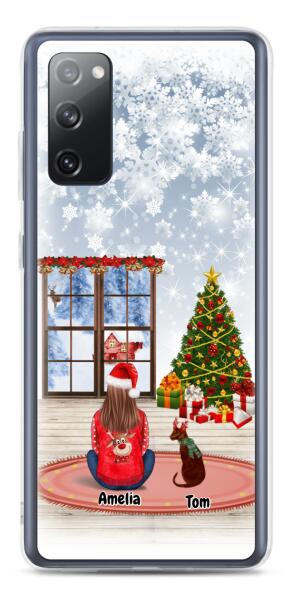 Christmas Lady and Dog(s) / Cat(s) - Up to 2 pets | Customizable Samsung Case