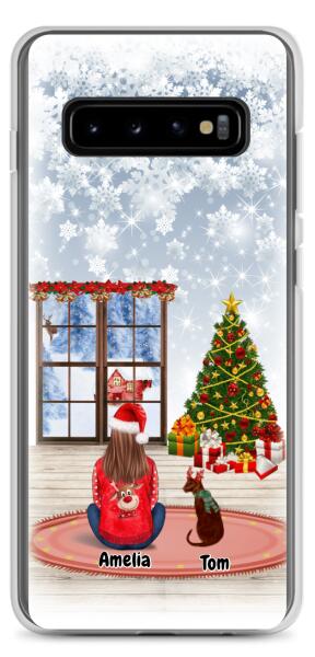 Christmas Lady and Dog(s) / Cat(s) - Up to 2 pets | Customizable Samsung Case