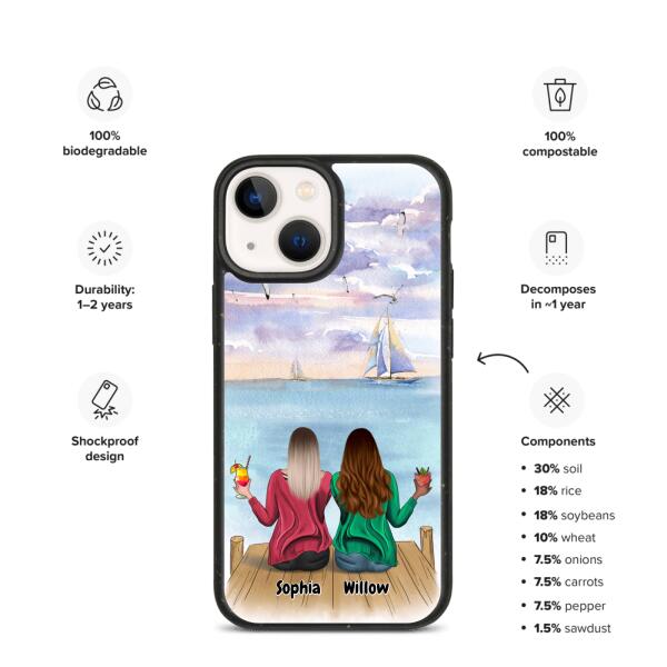 Best Friends at the Beach | Customizable iPhone/Eco iPhone Case